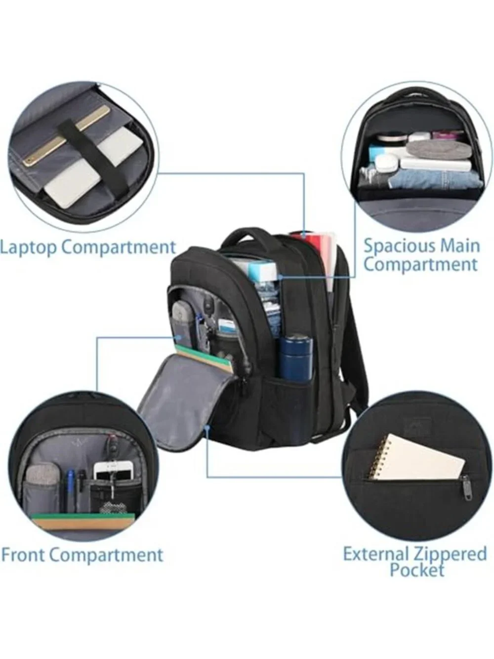 Travel Backpack TSA Expandable 17 Inch Laptop Carry On Anti Theft Waterproof